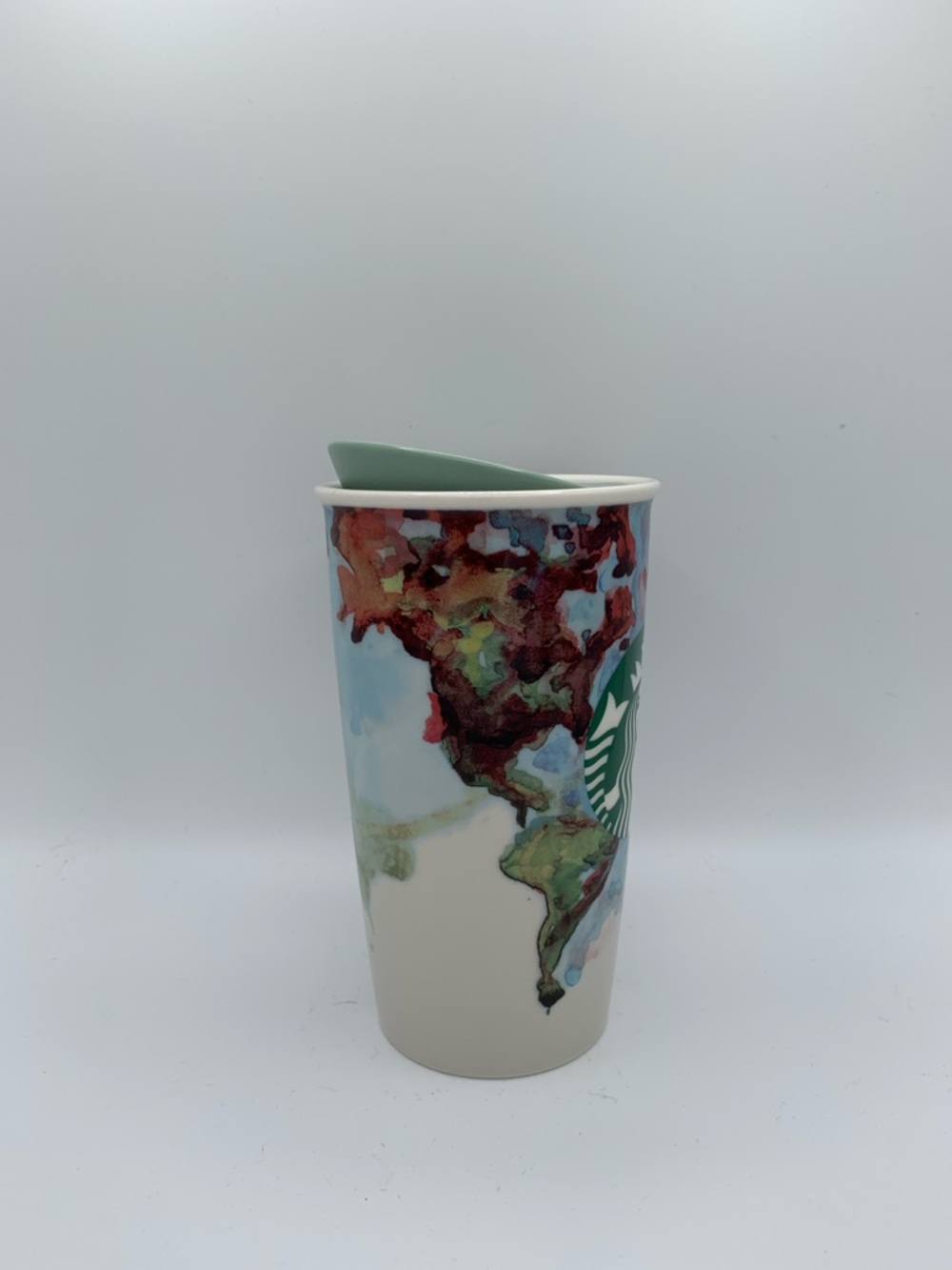 Starbucks 2015 Watercolor Barista Art Shelby Kregel 12 oz Tumbler World Map - Picture 7 of 9